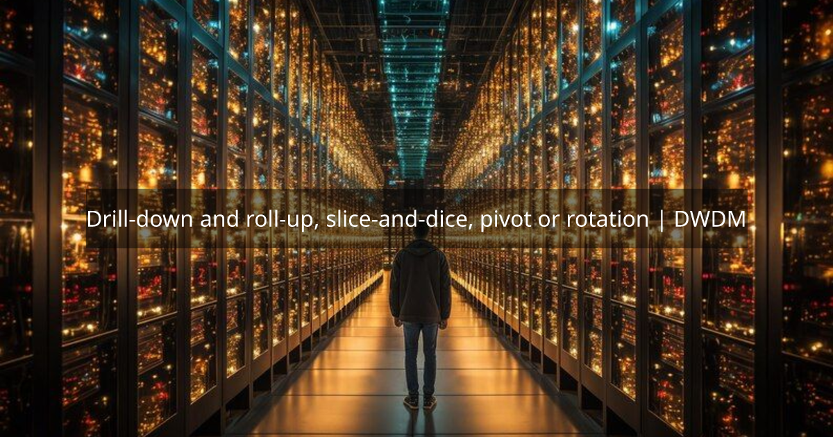 Drilldown and rollup, sliceanddice, pivot or rotation DWDM